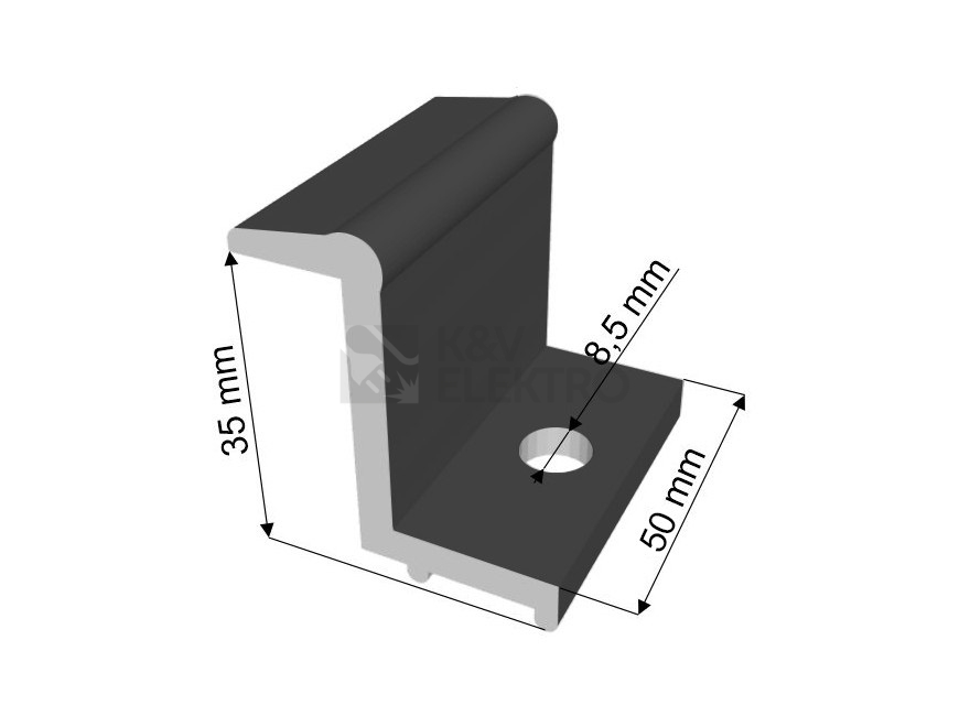 Obrázek produktu  Hliníkový krajní úchyt solárních panelů HKU35 černý ELOX 0