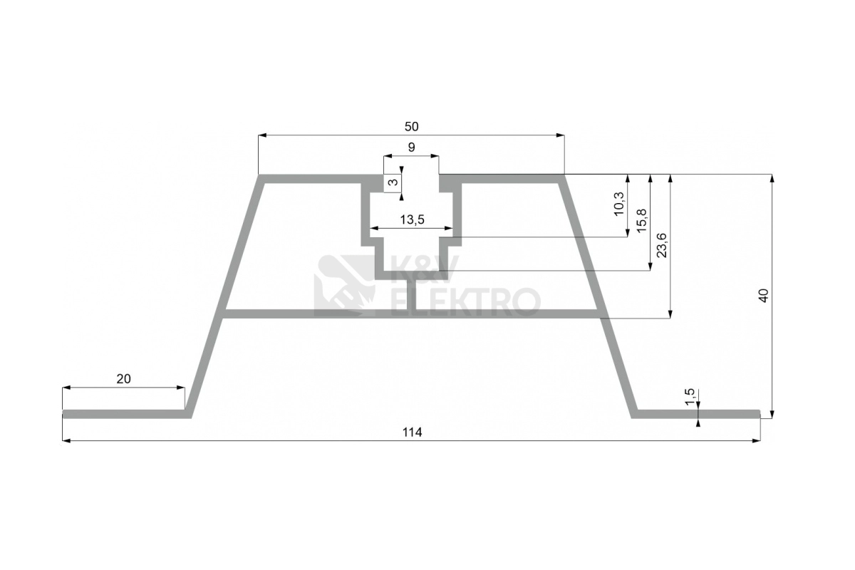 Obrázek produktu Hliníkový trapézový profil 114x40mm nosník solárních panelů S1537 délka 4,3m 2