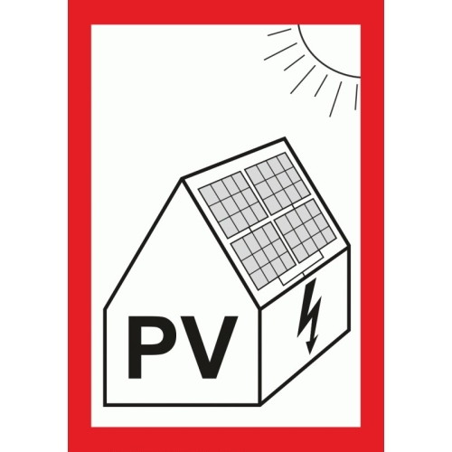 Levně Samolepka PV symbol pro fotovoltaiku 75x105mm