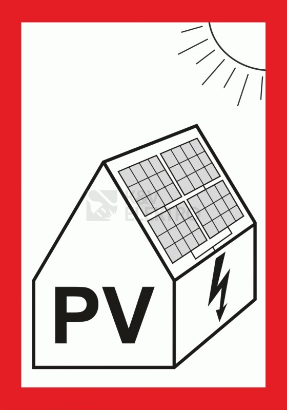 Obrázek produktu  Samolepka PV symbol pro fotovoltaiku 75x105mm 0