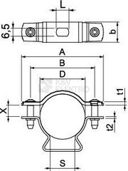 Obrázek produktu Distanční příchytka OBO ASL 733 36 G d=30-36mm 1362776 1