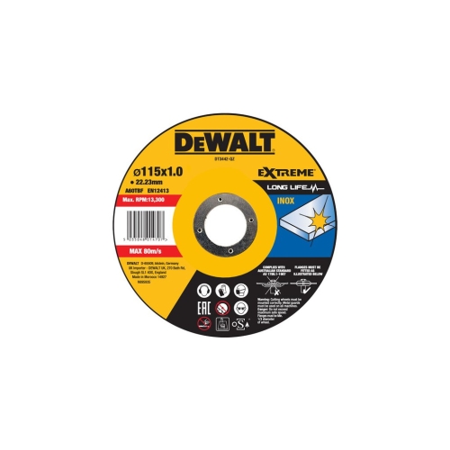 Levně Kotouč řezný na nerez 115x22,23x1,0 LONG LIFE Dewalt DT3442