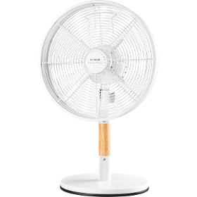 Kovový stolní ventilátor SENCOR SFE 3080WH bílá+dřevo