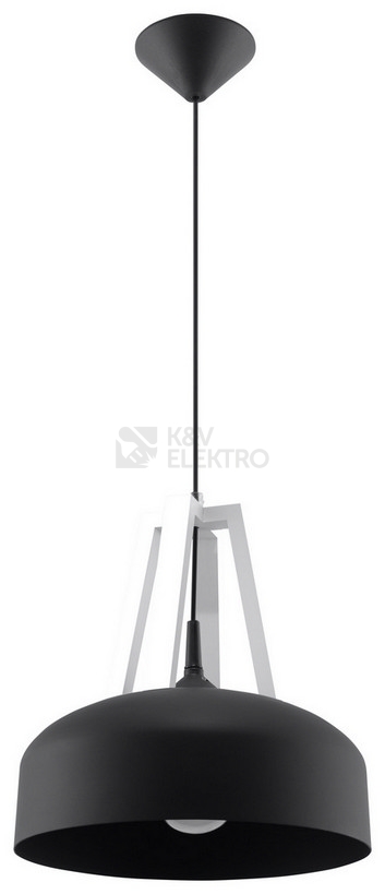 Obrázek produktu Lustr SOLLUX Casco E27 1x60W bez zdroje SL.0389 bílé dřevo a ocel černá 0