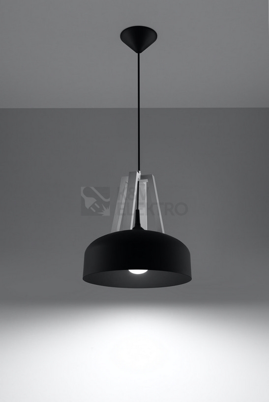 Obrázek produktu Lustr SOLLUX Casco E27 1x60W bez zdroje SL.0389 bílé dřevo a ocel černá 2