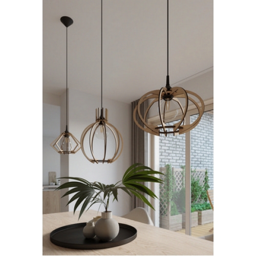 Lustr SOLLUX Arancia E27 1x60W bez zdroje SL.0391 přírodní dřevo