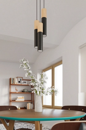 Lustr SOLLUX Pablo 3 GU10 3x40W bez zdroje SL.0634 přírodní dřevo a ocel černá (obrázek 4)