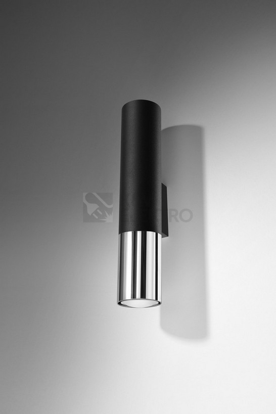 Obrázek produktu Nástěnné svítidlo SOLLUX Loopez GU10 2x40W bez zdroje SL.0938 černá/chrom 1