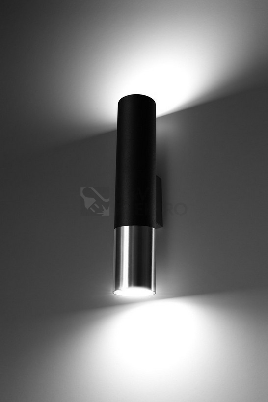 Obrázek produktu Nástěnné svítidlo SOLLUX Loopez GU10 2x40W bez zdroje SL.0938 černá/chrom 2