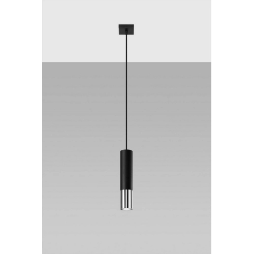 Lustr SOLLUX Loopez 1 GU10 1x40W bez zdroje SL.0940 černá/chrom (obrázek 7)