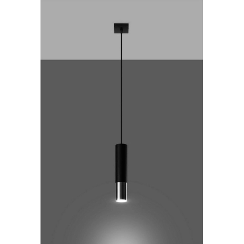 Lustr SOLLUX Loopez 1 GU10 1x40W bez zdroje SL.0940 černá/chrom (obrázek 3)