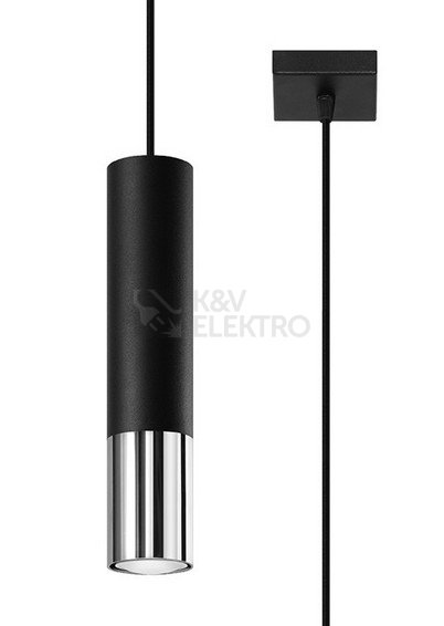 Obrázek produktu Lustr SOLLUX Loopez 1 GU10 1x40W bez zdroje SL.0940 černá/chrom 0