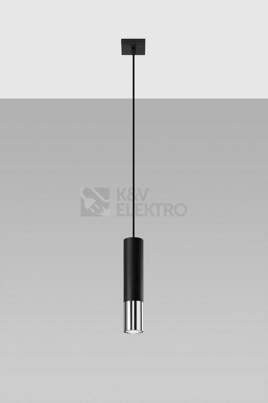 Obrázek produktu Lustr SOLLUX Loopez 1 GU10 1x40W bez zdroje SL.0940 černá/chrom 1