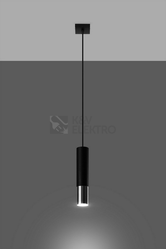 Obrázek produktu Lustr SOLLUX Loopez 1 GU10 1x40W bez zdroje SL.0940 černá/chrom 2
