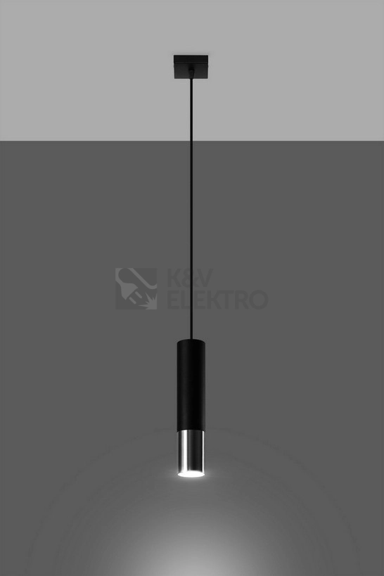 Obrázek produktu Lustr SOLLUX Loopez 1 GU10 1x40W bez zdroje SL.0940 černá/chrom 2