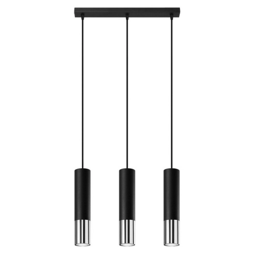 Lustr SOLLUX Loopez 3l GU10 3x40W bez zdroje SL.0942 černá/chrom