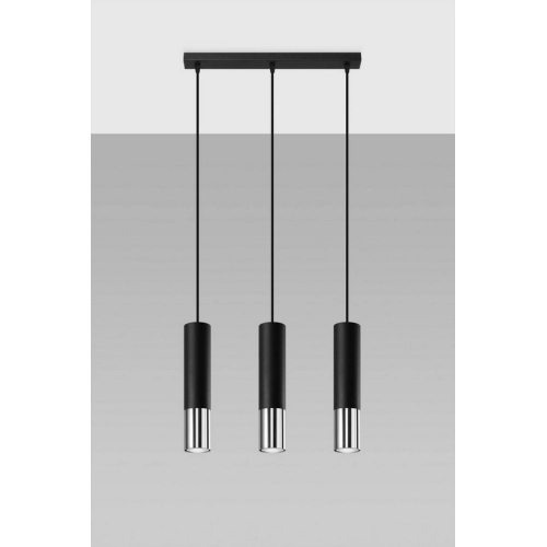 Lustr SOLLUX Loopez 3l GU10 3x40W bez zdroje SL.0942 černá/chrom (obrázek 5)