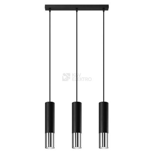 Lustr SOLLUX Loopez 3l GU10 3x40W bez zdroje SL.0942 černá/chrom