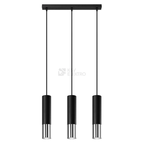 Lustr SOLLUX Loopez 3l GU10 3x40W bez zdroje SL.0942 černá/chrom