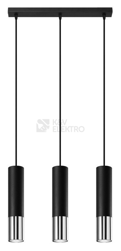 Obrázek produktu Lustr SOLLUX Loopez 3l GU10 3x40W bez zdroje SL.0942 černá/chrom 0
