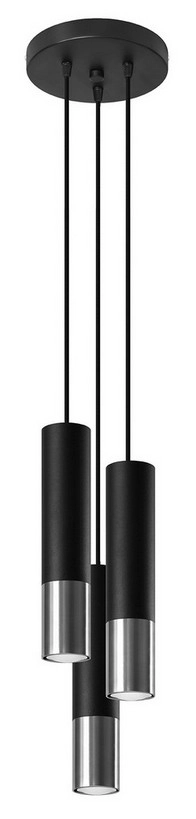 Lustr SOLLUX Loopez 3p GU10 3x40W bez zdroje SL.0943 černá/chrom