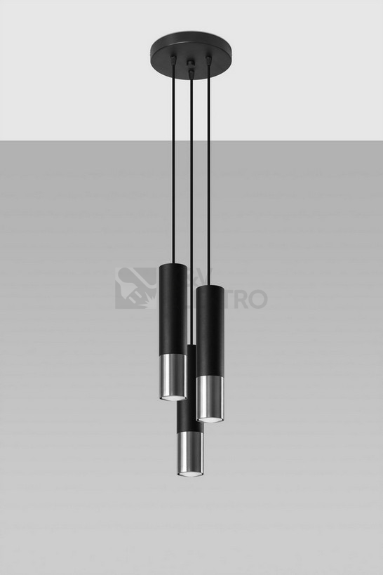 Obrázek produktu Lustr SOLLUX Loopez 3p GU10 3x40W bez zdroje SL.0943 černá/chrom 1