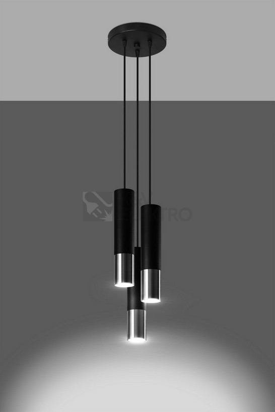 Obrázek produktu Lustr SOLLUX Loopez 3p GU10 3x40W bez zdroje SL.0943 černá/chrom 2