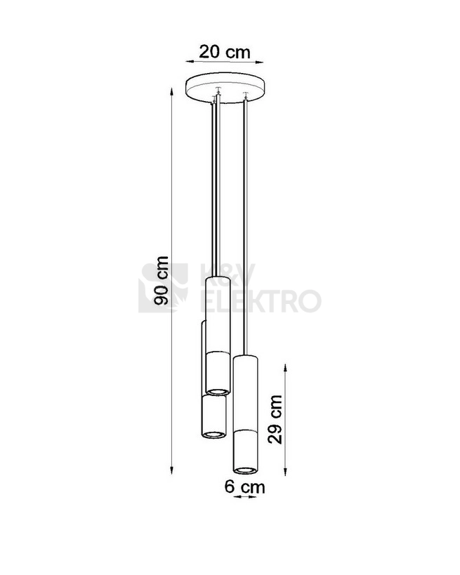 Obrázek produktu Lustr SOLLUX Loopez 3p GU10 3x40W bez zdroje SL.0943 černá/chrom 3