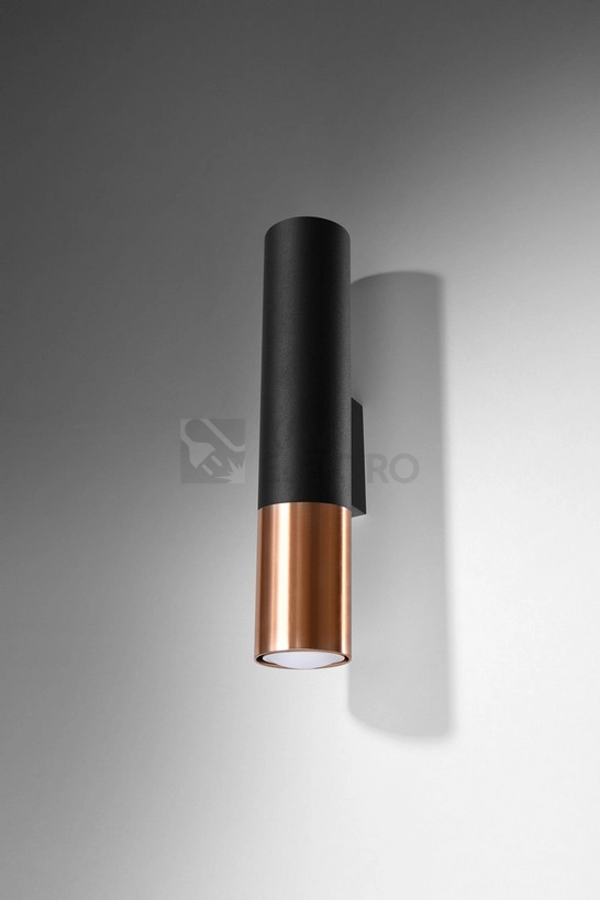 Obrázek produktu Nástěnné svítidlo SOLLUX Loopez GU10 2x40W bez zdroje SL.0944 černá/měď 1