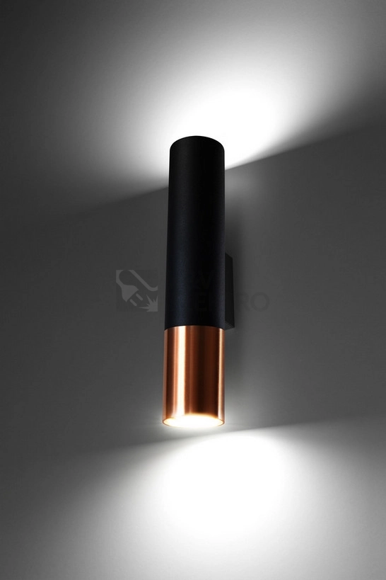Obrázek produktu Nástěnné svítidlo SOLLUX Loopez GU10 2x40W bez zdroje SL.0944 černá/měď 2