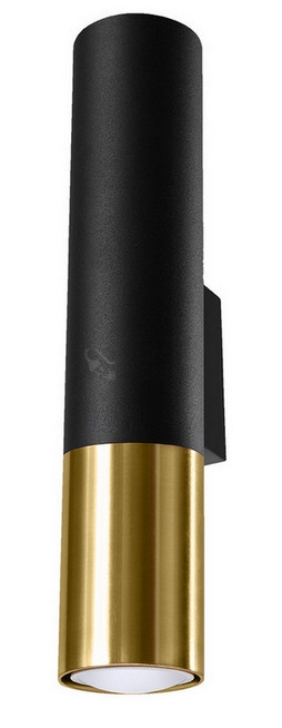 Obrázek produktu Nástěnné svítidlo SOLLUX Loopez GU10 2x40W bez zdroje SL.0950 černá/zlatá 0