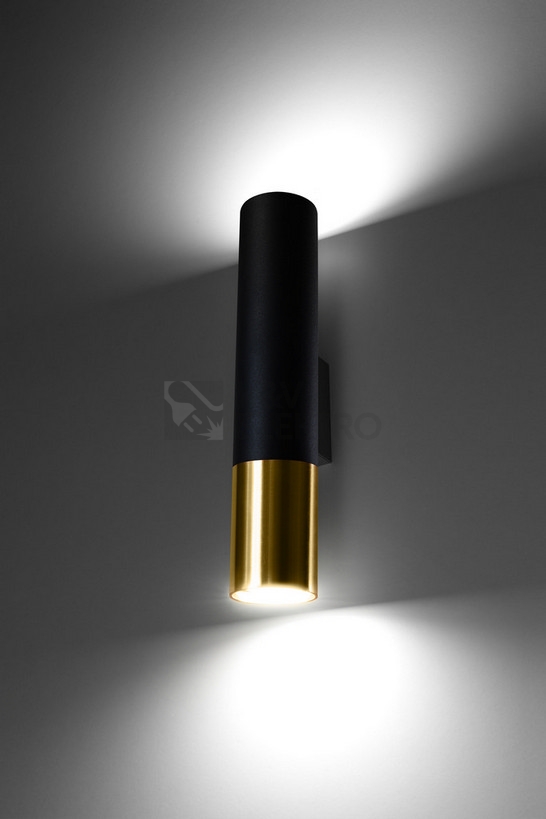 Obrázek produktu Nástěnné svítidlo SOLLUX Loopez GU10 2x40W bez zdroje SL.0950 černá/zlatá 2