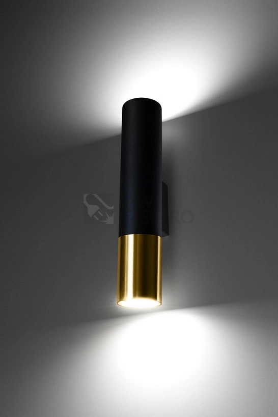 Obrázek produktu Nástěnné svítidlo SOLLUX Loopez GU10 2x40W bez zdroje SL.0950 černá/zlatá 2