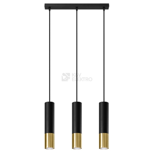 Lustr SOLLUX Loopez 3l GU10 3x40W bez zdroje SL.0954 černá/zlatá