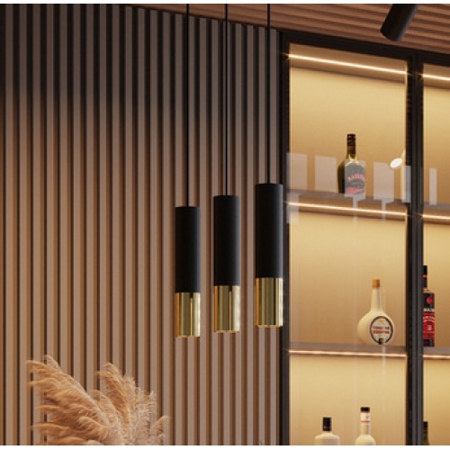 Lustr SOLLUX Loopez 3p GU10 3x40W bez zdroje SL.0955 černá/zlatá