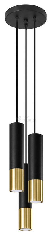 Obrázek produktu Lustr SOLLUX Loopez 3p GU10 3x40W bez zdroje SL.0955 černá/zlatá 0