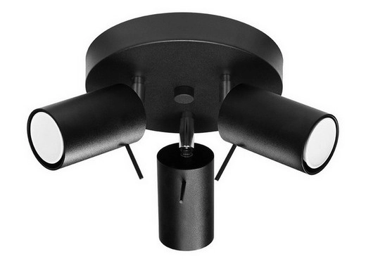 Stropní bodové svítidlo SOLLUX Ring 3p GU10 3x40W bez zdroje SL.1016 černá