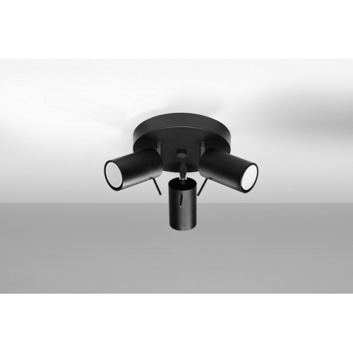 Stropní bodové svítidlo SOLLUX Ring 3p GU10 3x40W bez zdroje SL.1016 černá
