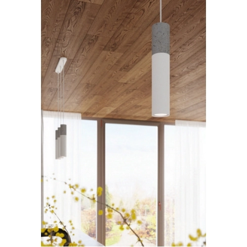 Lustr SOLLUX Borgio 3p GU10 3x40W bez zdroje SL.1080 beton a ocel šedá, bílý baldachýn (obrázek 4)