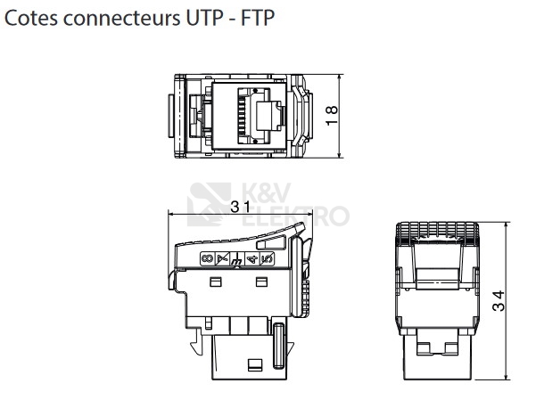 Obrázek produktu  Legrand Linkeo konektor data keystone RJ45 Cat.6 UTP 632909 4