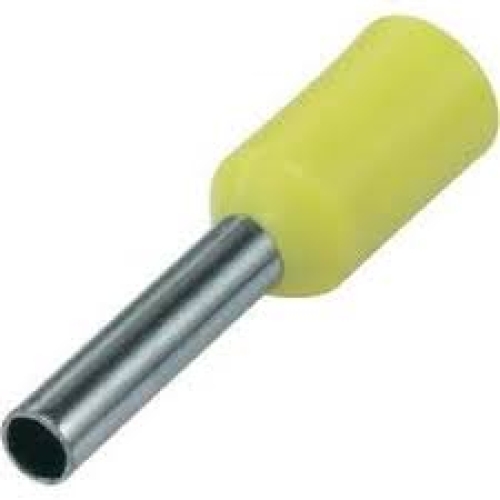 Lisovací dutinky žluté DI 1,0-12 průřez 1mm2 délka 12mm (500ks)