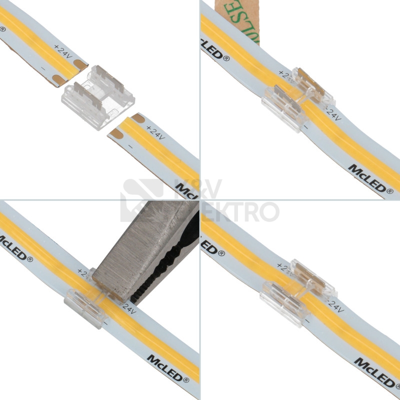 Obrázek produktu Spojovací konektor zářezový McLED pro jednobarevné 8mm LED pásky ML-112.001.78.8 5