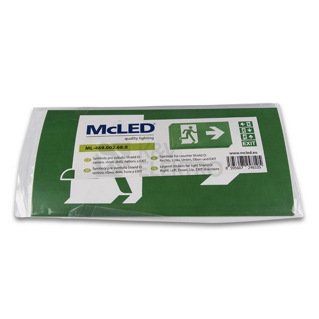 Obrázek produktu Symboly pro svítidlo McLED Shield vpravo vlevo dolů nahoru a EXIT ML-469.002.68.0 2