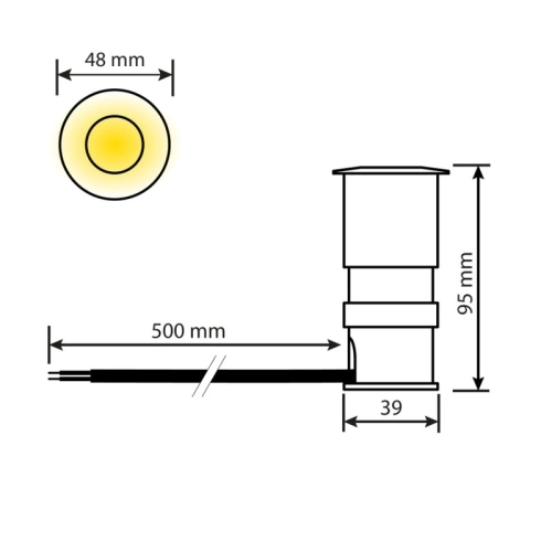 Zemní LED svítidlo McLED Ground 3W 24VDC 4000K IP67 přímé 48x102mm ML-514.002.81.0 (obrázek 3)