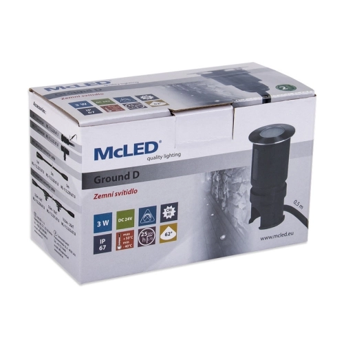Zemní LED svítidlo McLED Ground 3W 24VDC 4000K IP67 přímé 48x102mm ML-514.002.81.0 (obrázek 2)