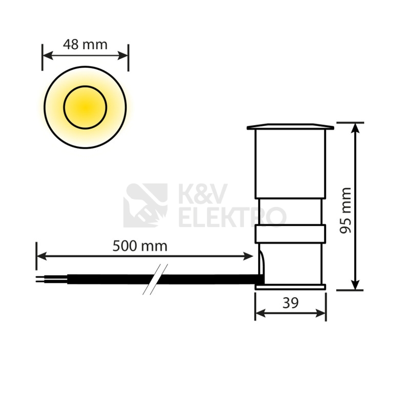 Obrázek produktu  Zemní LED svítidlo McLED Ground 3W 24VDC 4000K IP67 přímé 48x102mm ML-514.002.81.0 3