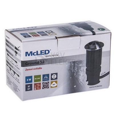 Obrázek produktu Zemní LED svítidlo McLED Ground 3W 24VDC 4000K IP67 2x boční 120° 48x102mm ML-514.006.81.0 8