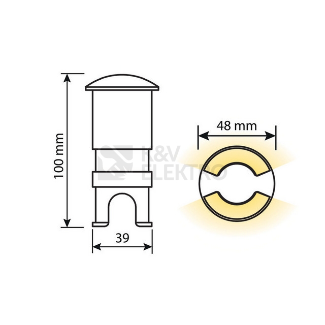 Obrázek produktu  Zemní LED svítidlo McLED Ground 3W 24VDC 4000K IP67 2x boční 120° 48x102mm ML-514.006.81.0 9