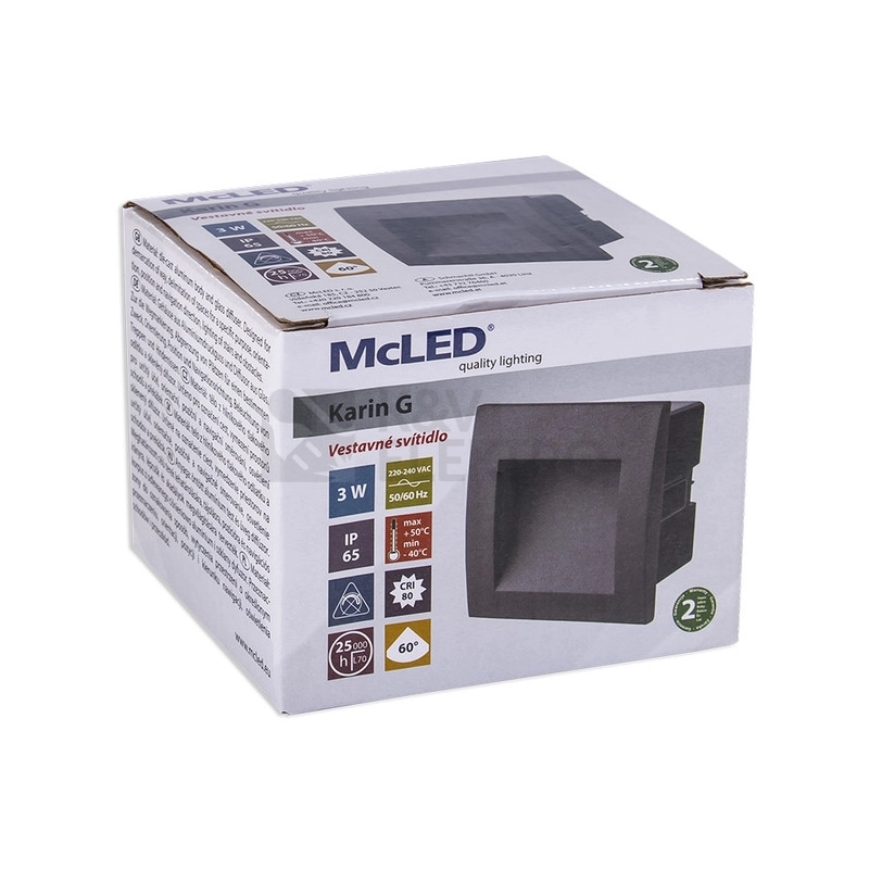 Obrázek produktu Vestavné LED svítidlo McLED Karin 3W 3000K IP65 šedá ML-517.013.81.0 4