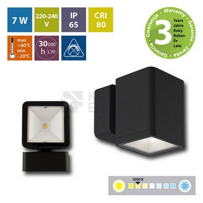 Obrázek produktu LED svítidlo McLED Verona S 7W 3000K IP65 černá ML-518.017.19.0 1